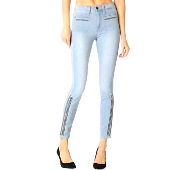 NWOT PAIGE Hoxton Ankle Jeans in Baylee Embroidery Jeans Size 24 - Picture 1 of 7